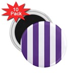 Vertical Stripes - White and Dark Lavender Violet 2.25  Magnet (10 pack)