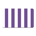 Vertical Stripes - White and Dark Lavender Violet Magnet (Rectangular)