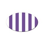 Vertical Stripes - White and Dark Lavender Violet Sticker Oval (10 pack)