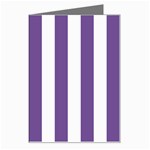 Vertical Stripes - White and Dark Lavender Violet Greeting Card