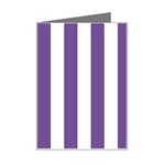 Vertical Stripes - White and Dark Lavender Violet Mini Greeting Card