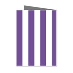 Vertical Stripes - White and Dark Lavender Violet Mini Greeting Cards (Pkg of 8)