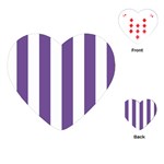 Vertical Stripes - White and Dark Lavender Violet Playing Cards (Heart)