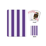 Vertical Stripes - White and Dark Lavender Violet Playing Cards (Mini)