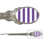 Vertical Stripes - White and Dark Lavender Violet Letter Opener
