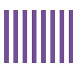 Vertical Stripes - White and Dark Lavender Violet Birthday Cake 3D Greeting Card (7x5)