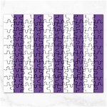 Vertical Stripes - White and Dark Lavender Violet Jigsaw Puzzle (Rectangular)