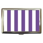 Vertical Stripes - White and Dark Lavender Violet Cigarette Money Case