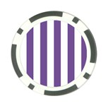 Vertical Stripes - White and Dark Lavender Violet Poker Chip Card Guard (10 pack)