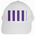 Vertical Stripes - White and Dark Lavender Violet White Cap