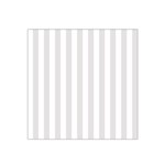 Vertical Stripes - White and Platinum Gray Satin Bandana Scarf
