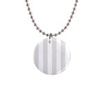 Vertical Stripes - White and Platinum Gray 1  Button Necklace