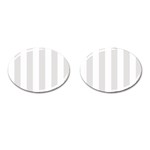 Vertical Stripes - White and Platinum Gray Cufflinks (Oval)