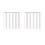Vertical Stripes - White and Platinum Gray Cufflinks (Square)