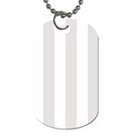 Vertical Stripes - White and Platinum Gray Dog Tag (One Side)