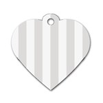 Vertical Stripes - White and Platinum Gray Dog Tag Heart (One Side)