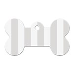 Vertical Stripes - White and Platinum Gray Dog Tag Bone (Two Sides)