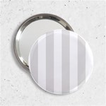 Vertical Stripes - White and Platinum Gray 2.25  Handbag Mirror