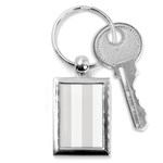 Vertical Stripes - White and Platinum Gray Key Chain (Rectangle)