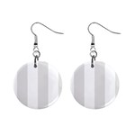 Vertical Stripes - White and Platinum Gray 1  Button Earrings
