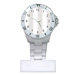 Vertical Stripes - White and Platinum Gray Nurses Watch