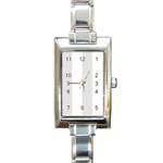 Vertical Stripes - White and Platinum Gray Rectangle Italian Charm Watch