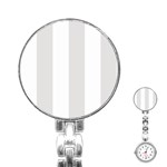 Vertical Stripes - White and Platinum Gray Stainless Steel Nurses Watch