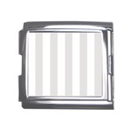Vertical Stripes - White and Platinum Gray Mega Link Italian Charm (18mm)