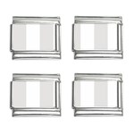 Vertical Stripes - White and Platinum Gray 9mm Italian Charm (4 pack)