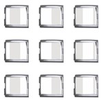 Vertical Stripes - White and Platinum Gray Mega Link Italian Charm (9 pack)