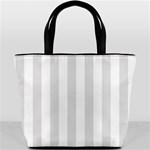 Vertical Stripes - White and Platinum Gray Bucket Bag