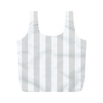 Vertical Stripes - White and Platinum Gray Full Print Recycle Bag (M)
