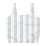 Vertical Stripes - White and Platinum Gray Full Print Recycle Bag (L)