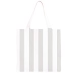 Vertical Stripes - White and Platinum Gray Grocery Light Tote Bag