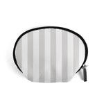 Vertical Stripes - White and Platinum Gray Accessory Pouch (Small)