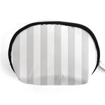 Vertical Stripes - White and Platinum Gray Accessory Pouch (Medium)