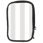 Vertical Stripes - White and Platinum Gray Compact Camera Leather Case