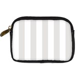 Vertical Stripes - White and Platinum Gray Digital Camera Leather Case