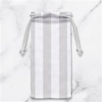 Vertical Stripes - White and Platinum Gray Jewelry Bag