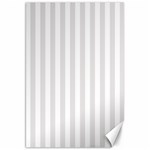 Vertical Stripes - White and Platinum Gray Canvas 20  x 30 