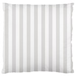Vertical Stripes - White and Platinum Gray Large Flano Cushion Case (Two Sides)
