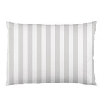 Vertical Stripes - White and Platinum Gray Pillow Case (Two Sides)