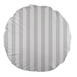 Vertical Stripes - White and Platinum Gray Large 18  Premium Round Cushion