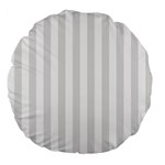 Vertical Stripes - White and Platinum Gray Large 18  Premium Flano Round Cushion
