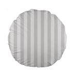 Vertical Stripes - White and Platinum Gray Standard 15  Premium Round Cushion