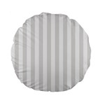 Vertical Stripes - White and Platinum Gray Standard 15  Premium Flano Round Cushion