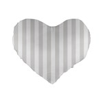 Vertical Stripes - White and Platinum Gray Standard 16  Premium Heart Shape Cushion