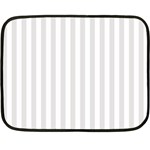 Vertical Stripes - White and Platinum Gray Fleece Blanket (Mini)