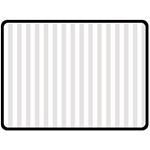 Vertical Stripes - White and Platinum Gray Fleece Blanket (Large) (One Side)