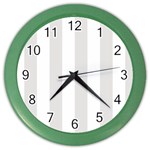 Vertical Stripes - White and Platinum Gray Color Wall Clock